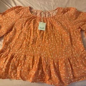 Orange-ish Floral Women's Top